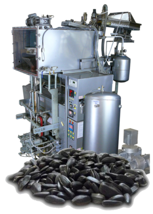 VFFS Packaging machine for roasted sunflower seeds, peanuts, chips, coffee in High-purity Nitrogen Environment (Modified Atmosphere Packaging)