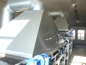 Conveyor cooler for roasted sunflower seeds and peanuts KSO-3000/0.6, KSO-4000/1.2